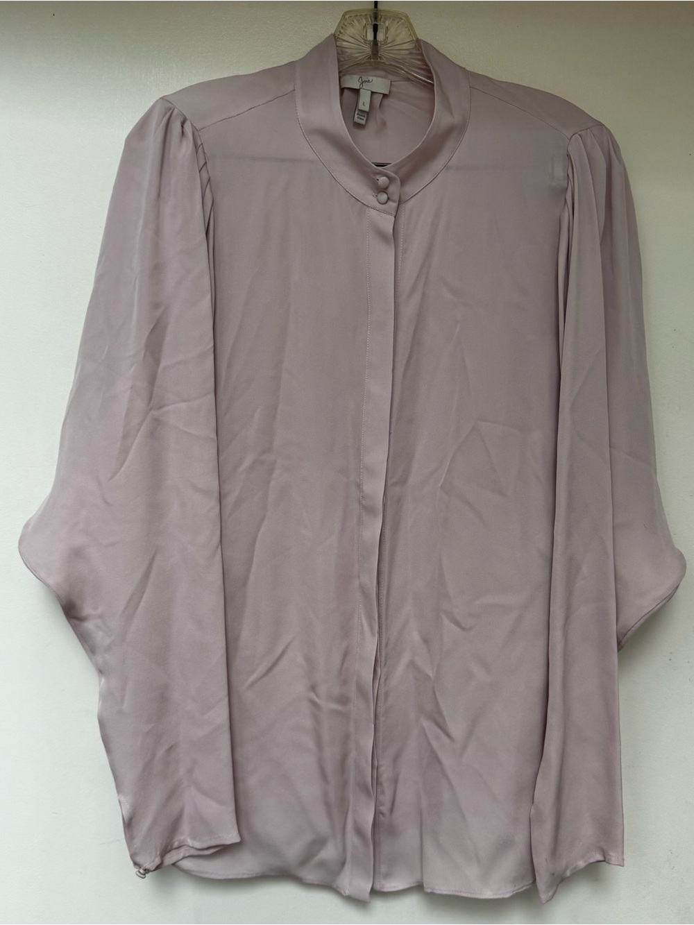 Joie 100% Silk Lavender Button-Neck Dolman Sleeves Blouse